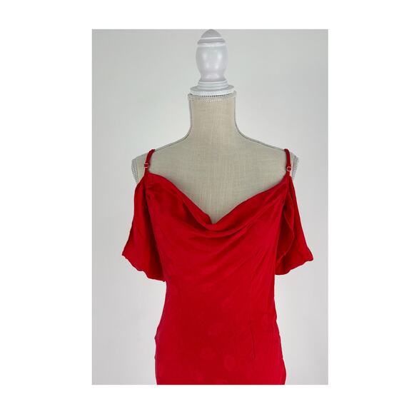 Rat And Boa Florentina Cowl Neck Jacquard Maxi Dress Womens Size Small Red - Picture 8 of 15